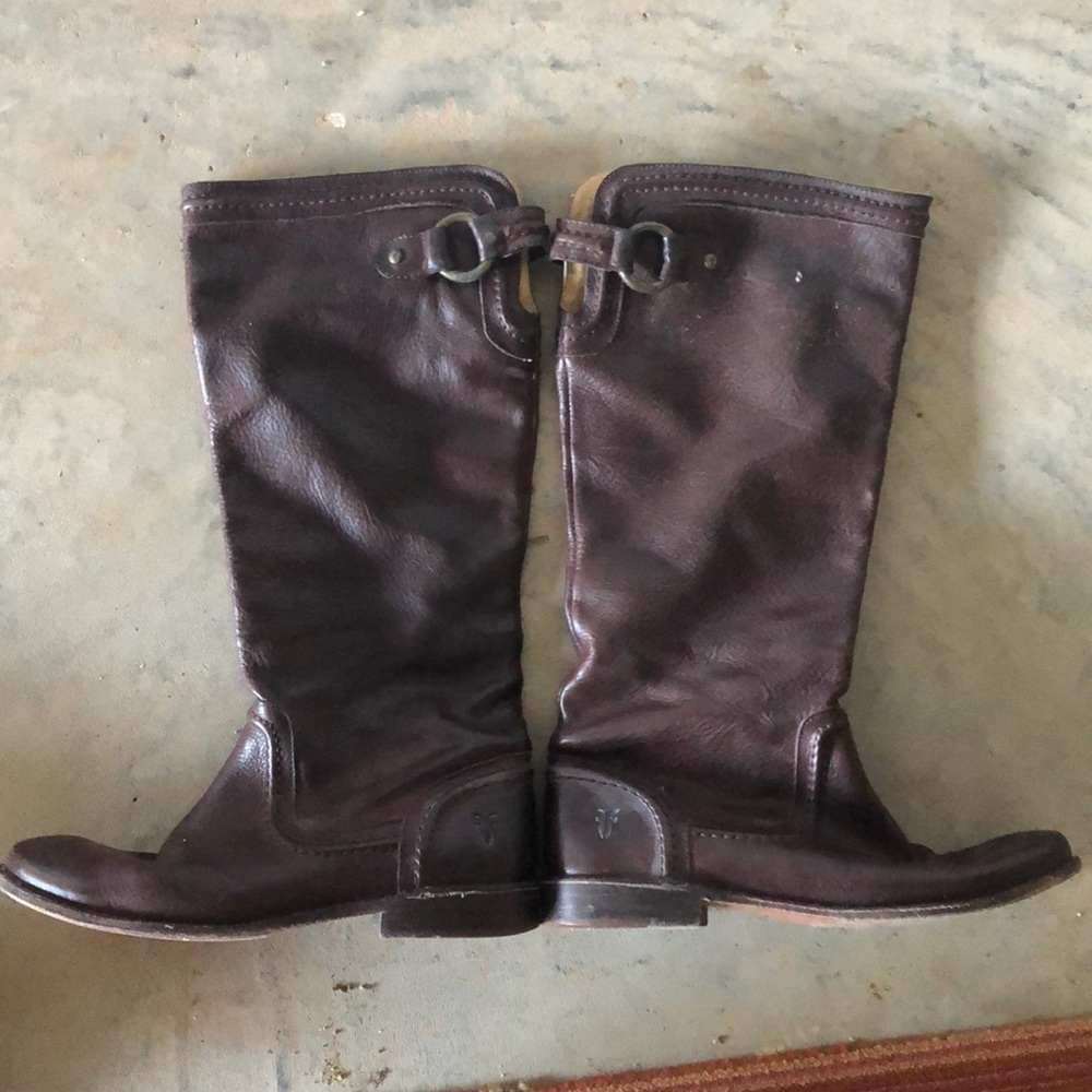 Frye below knee leather boot size 7.5 women’s